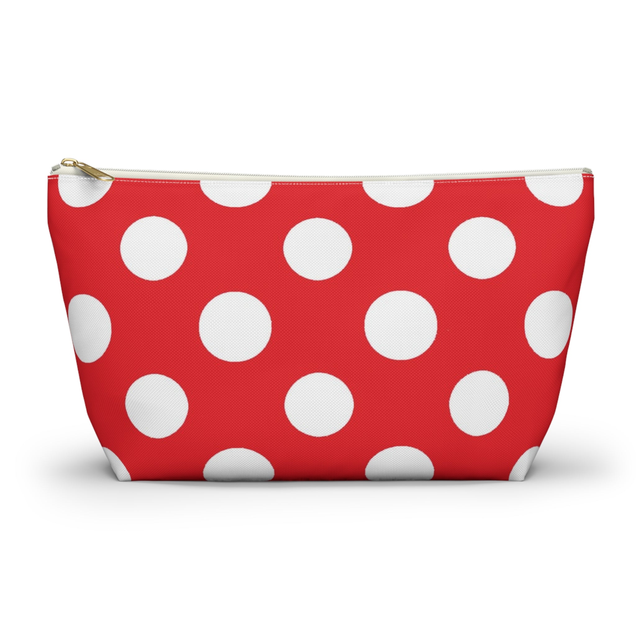 Red Polka Dot Accessory Pouch, Artsulli - Art is Long, Life is Short, Bags, Size, Large, Color, White zipper, , , 22967057606569493071