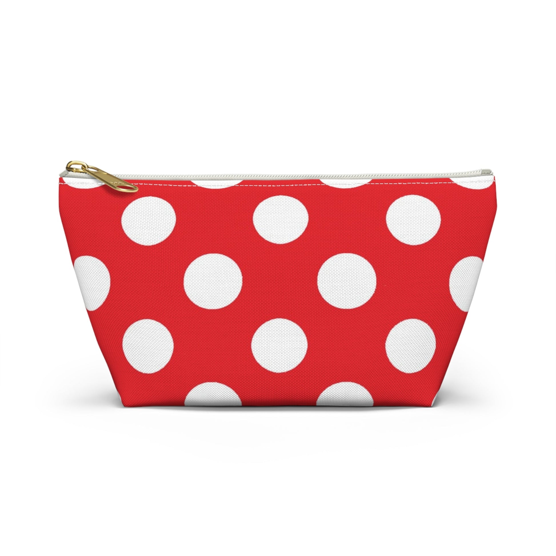 Red Polka Dot Accessory Pouch, Artsulli - Art is Long, Life is Short, Bags, Size, Small, Color, White zipper, , , 85045043360601660140