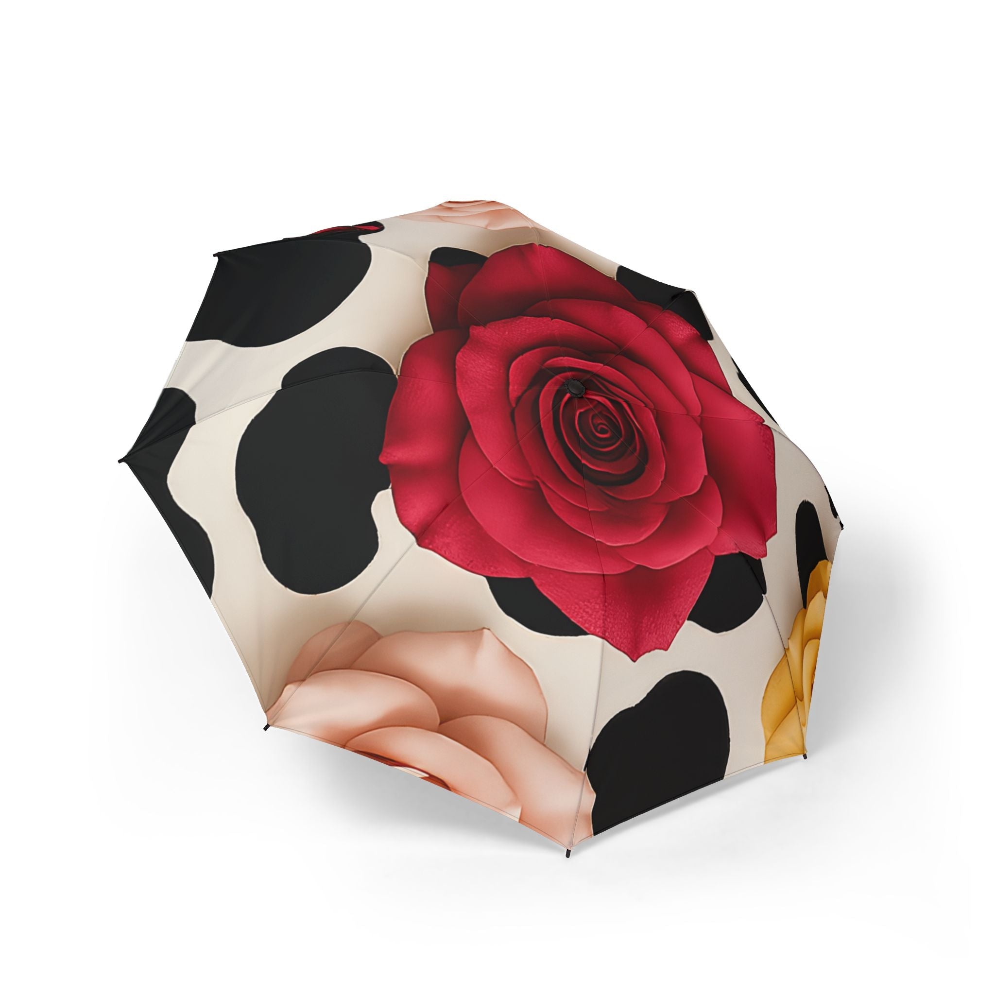 Red Rose and Cow Print Umbrella, Artsulli - Art is Long, Life is Short, Accessories, Size, One size, , , , , 16117954945245204035