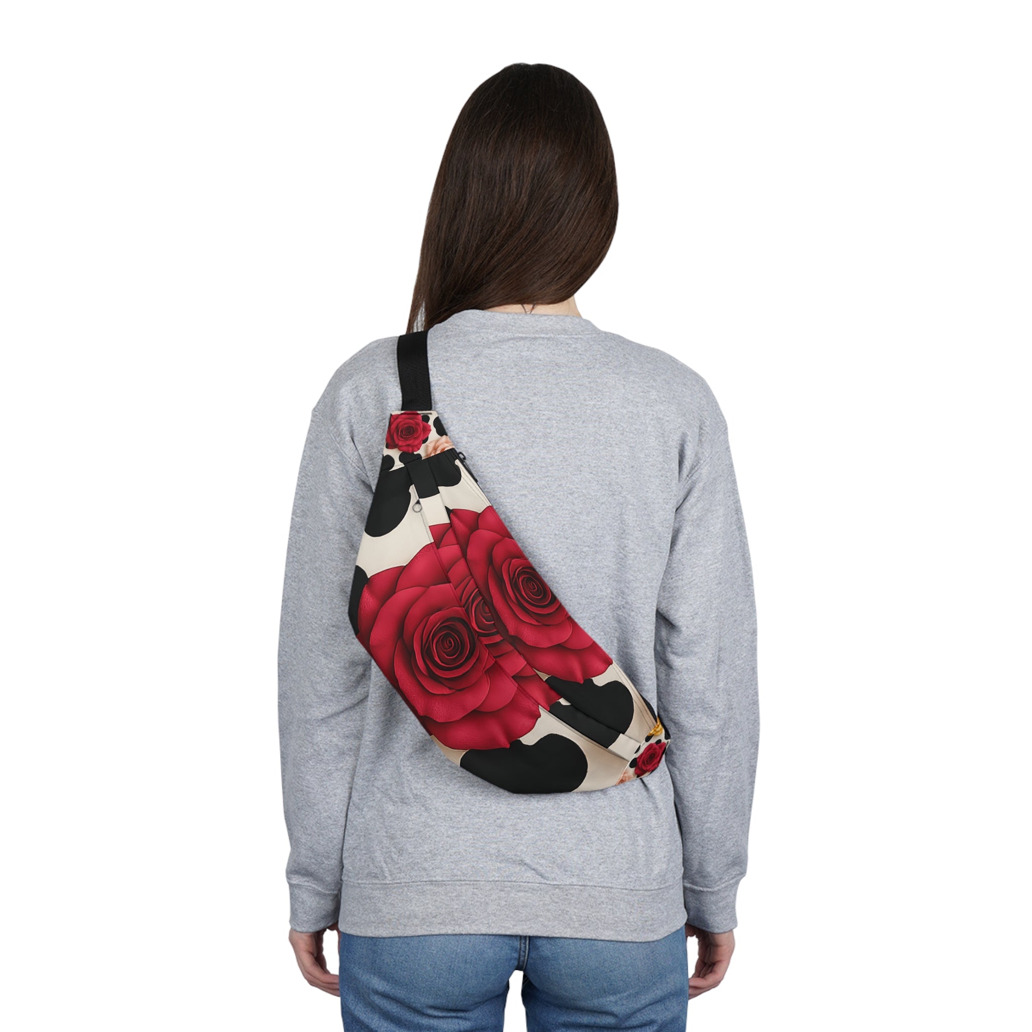 Red Rose Black Bird Fanny Pack, Artsulli - Art is Long, Life is Short, Bags, , , , , , , 