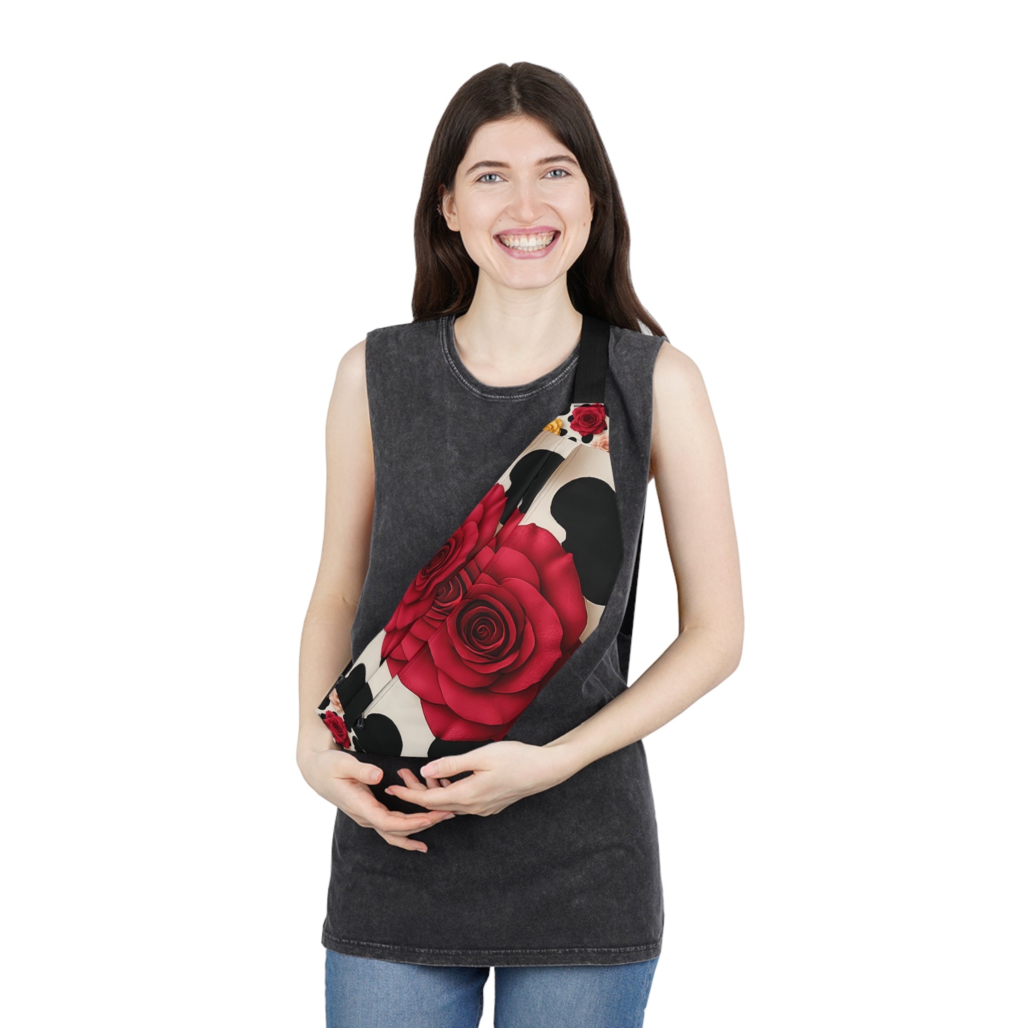 Red Rose Black Bird Fanny Pack, Artsulli - Art is Long, Life is Short, Bags, , , , , , , 