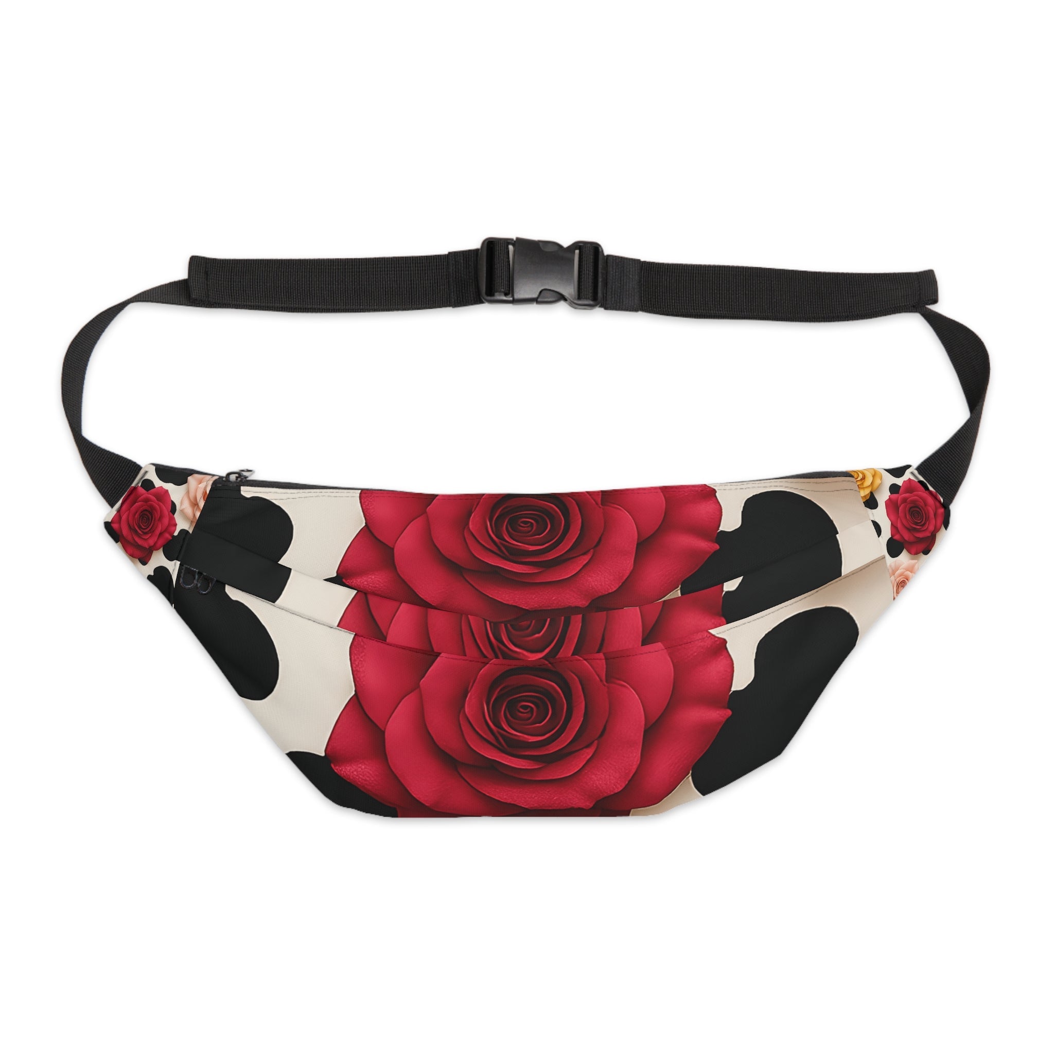 Red Rose Black Bird Fanny Pack, Artsulli - Art is Long, Life is Short, Bags, Size, 8" × 9" × 4'', , , , , 12534865517545518786