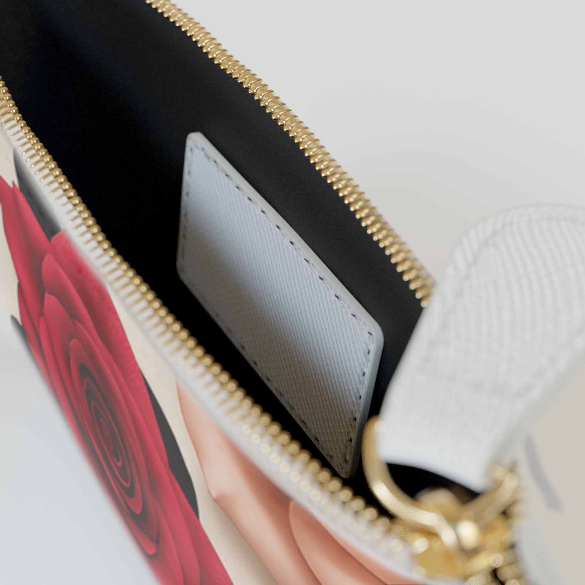 Red Rose Cow Print Clutch Bag, Artsulli - Art is Long, Life is Short, Bags, , , , , , , 