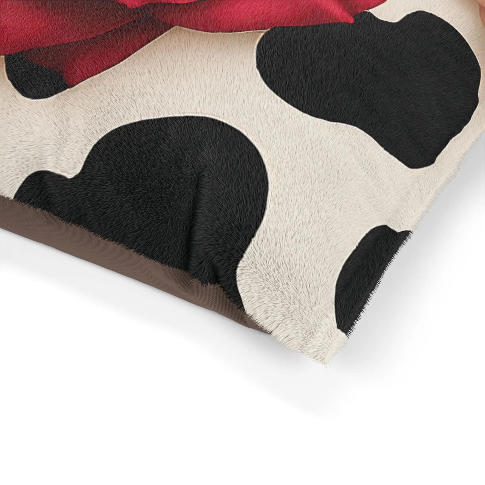 Printify Red Rose x Cow Print Pet Bed 2025