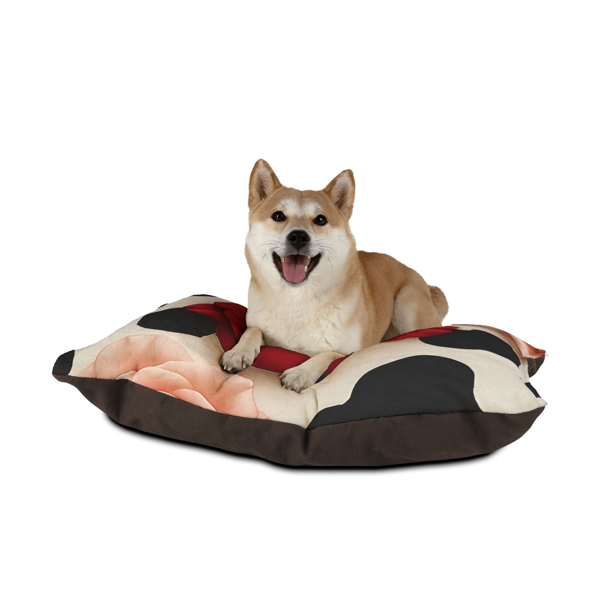 Red Rose x Cow Print Pet Bed, Artsulli - Art is Long, Life is Short, Pets, , , , , , , 