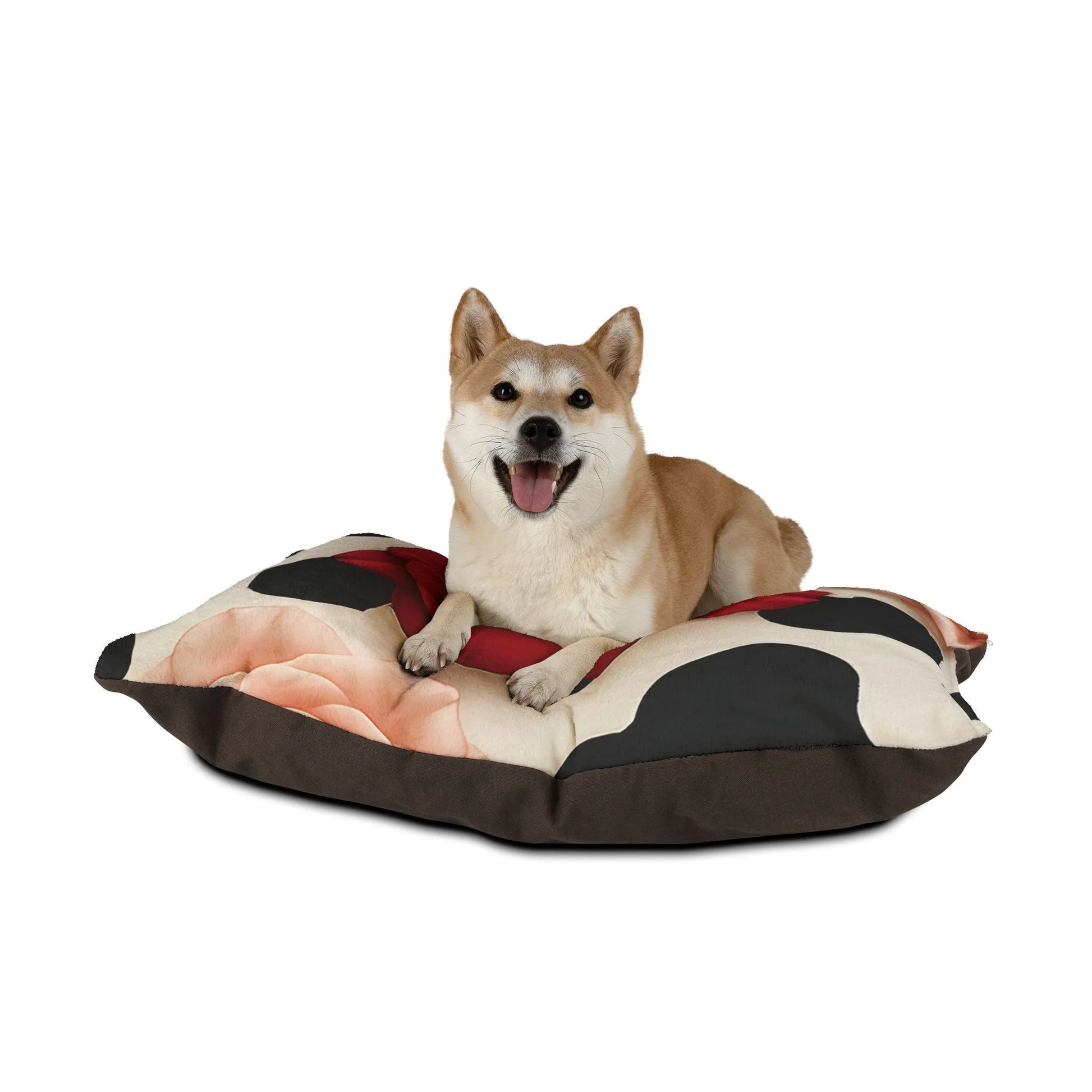 Printify Red Rose x Cow Print Pet Bed 2025