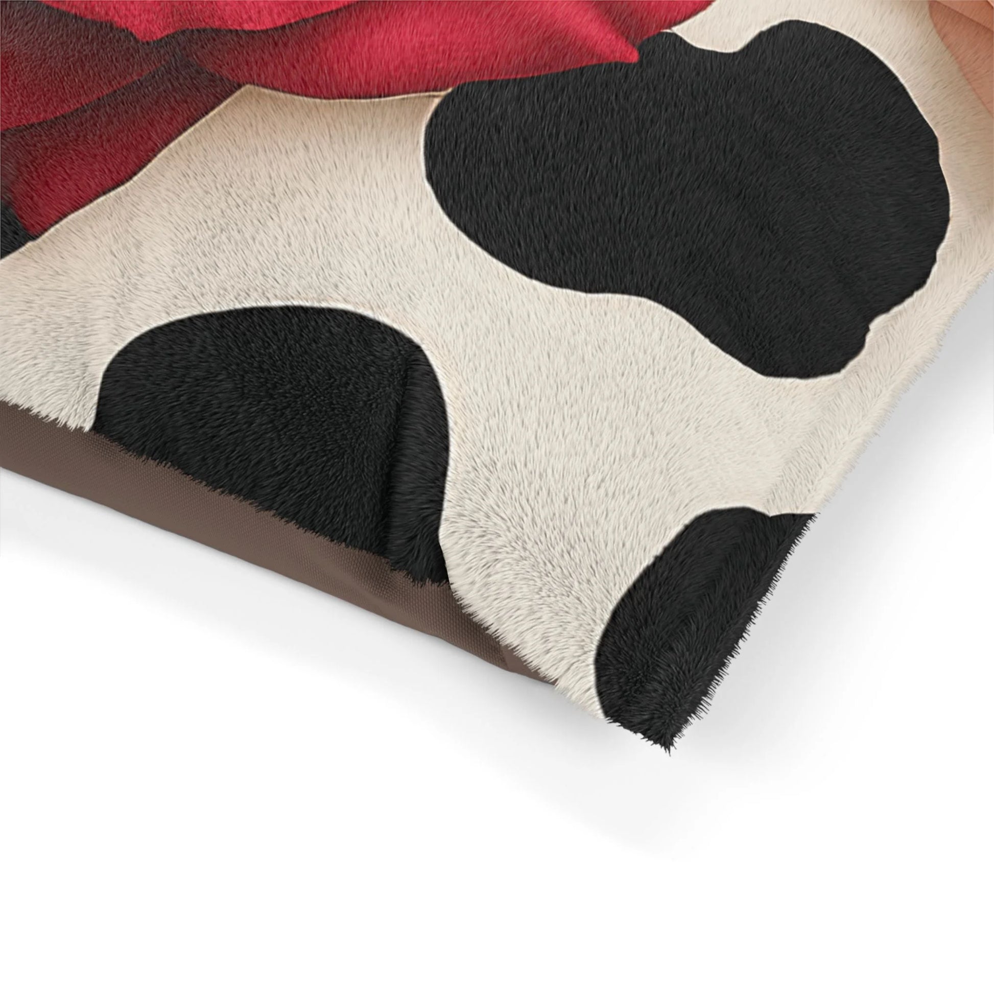 Printify Red Rose x Cow Print Pet Bed 2025
