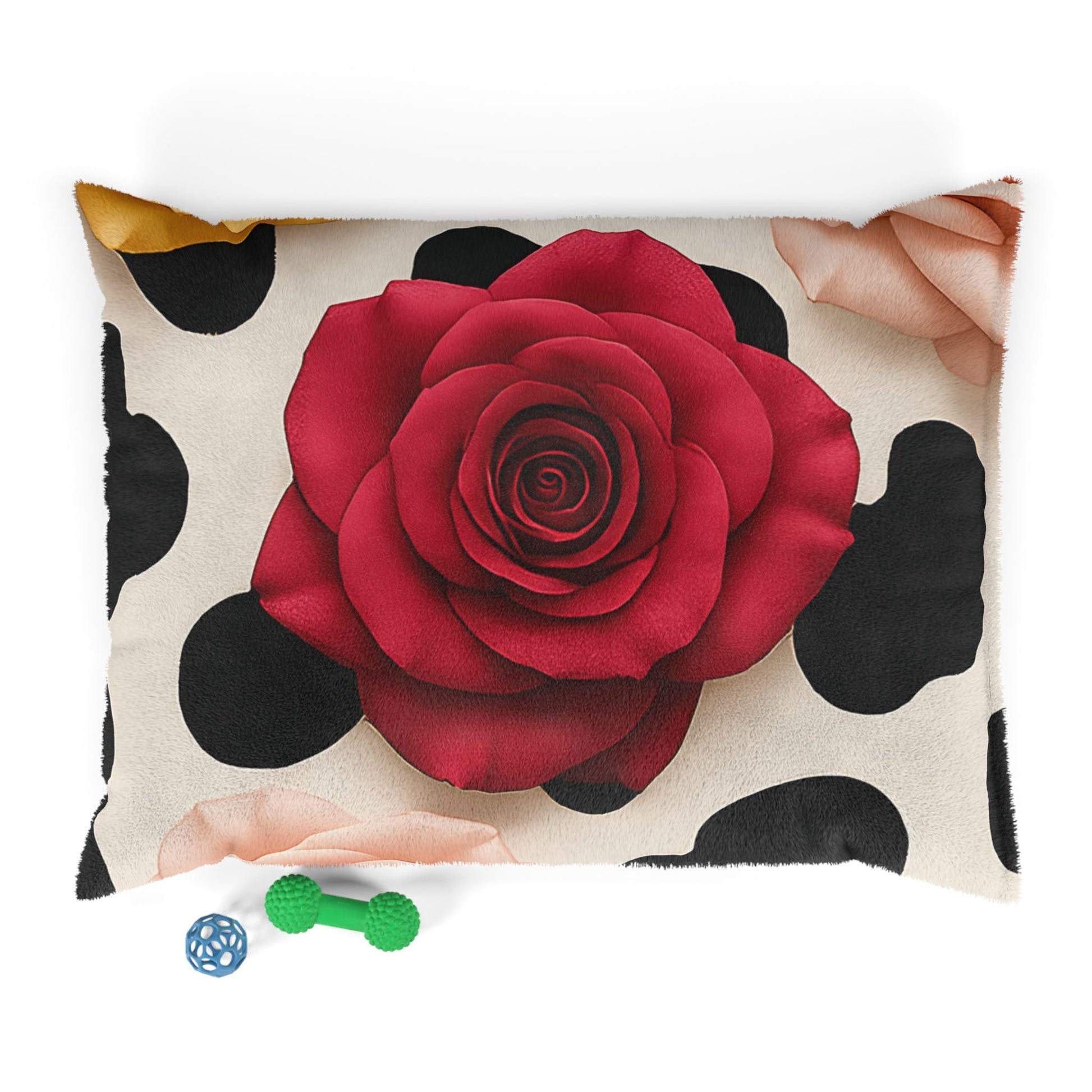 Red Rose x Cow Print Pet Bed, Artsulli - Art is Long, Life is Short, Pets, Size, 40" × 30", , , , , 24752162418107422496