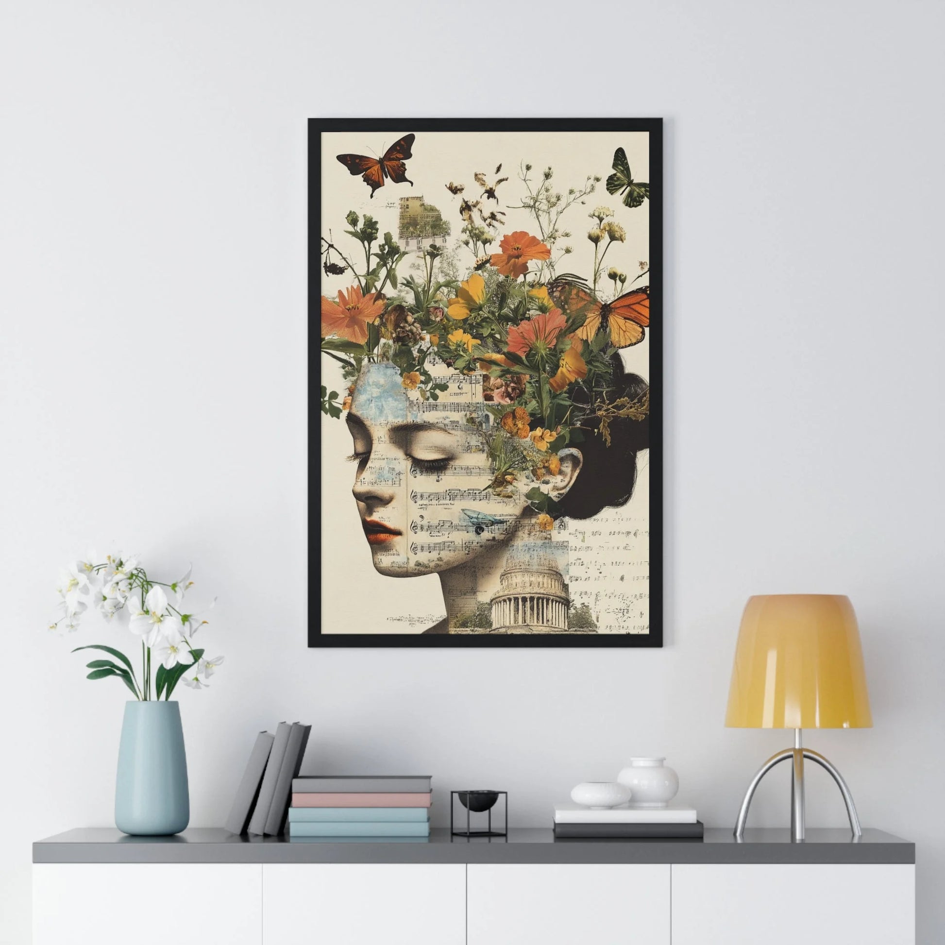 Buy The Best black framed floral portrait wall By Artsulli x Color Printify - Retro Blooming Framed Art Print - 2025