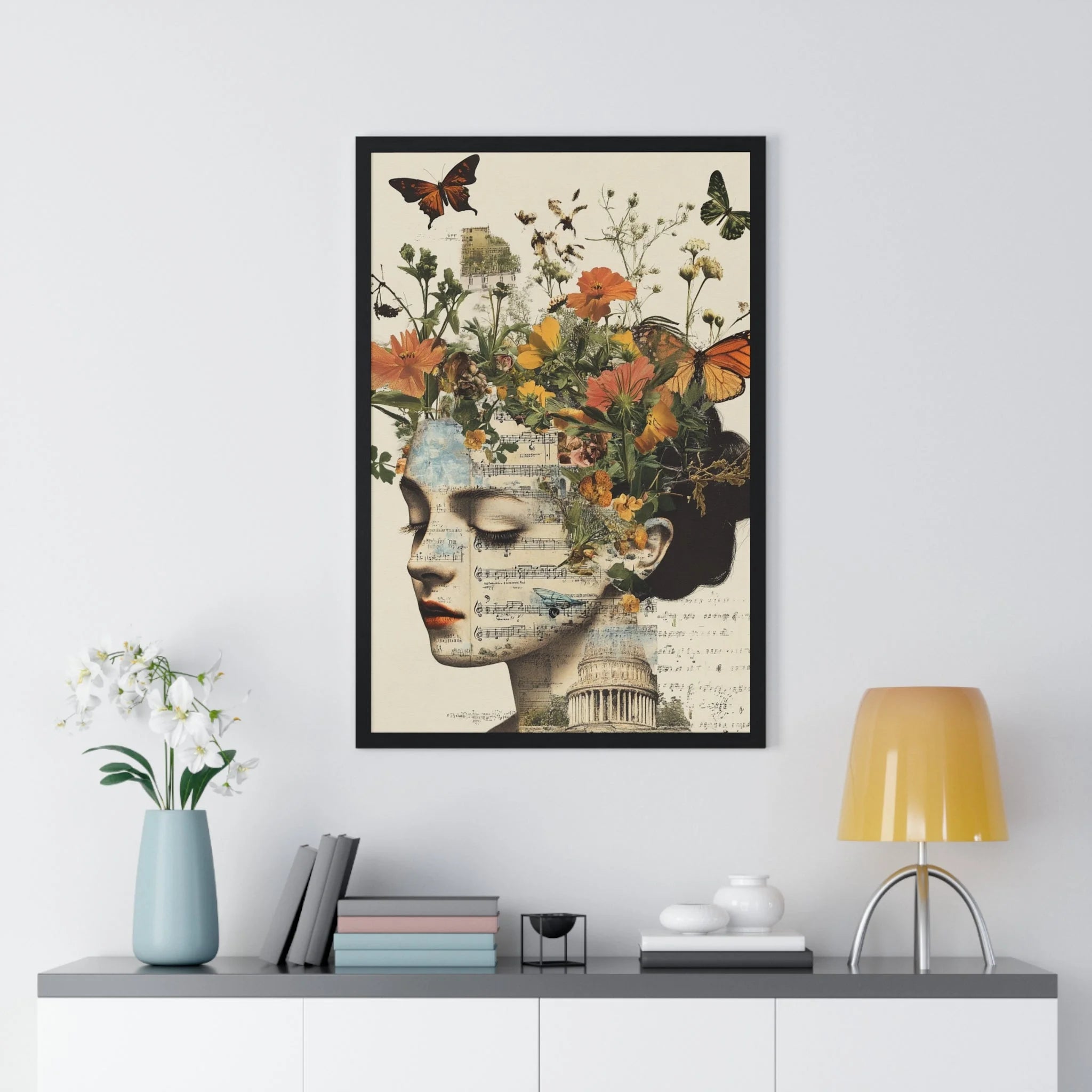 Buy The Best black framed floral portrait wall By Artsulli x Color Printify - Retro Blooming Framed Art Print - 2025