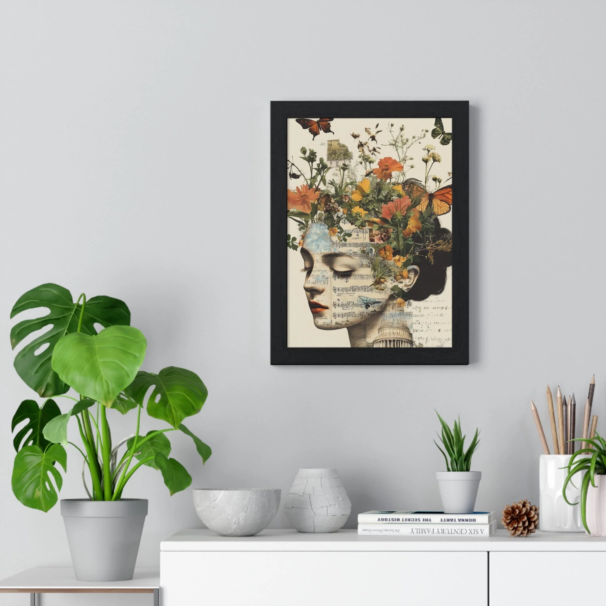 Buy The Best black framed floral portrait wall By Artsulli x Color Printify - Retro Blooming Framed Art Print - 2025