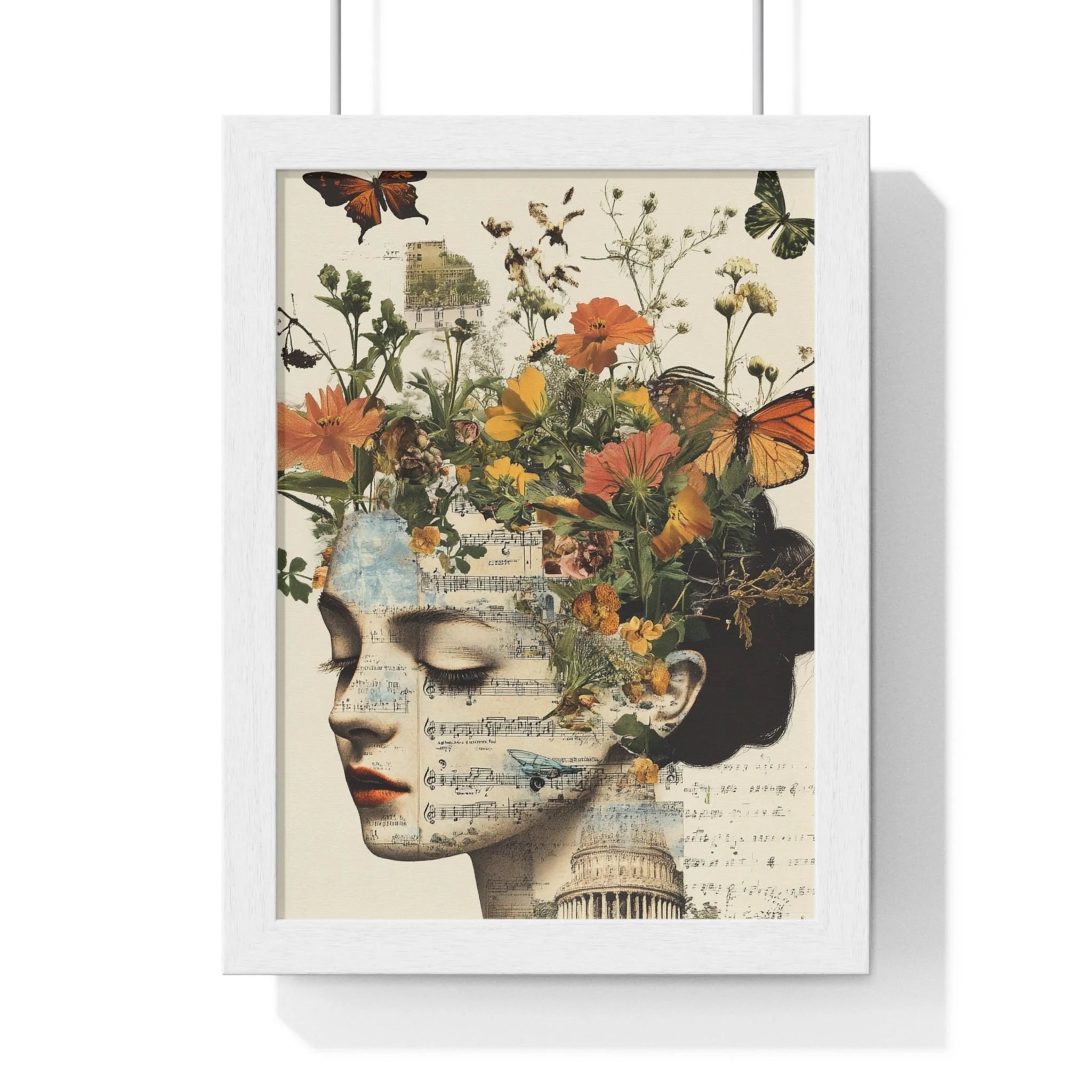 Buy The Best white framed floral portrait print By Artsulli x Color Printify - Retro Blooming Framed Art Print - 2025