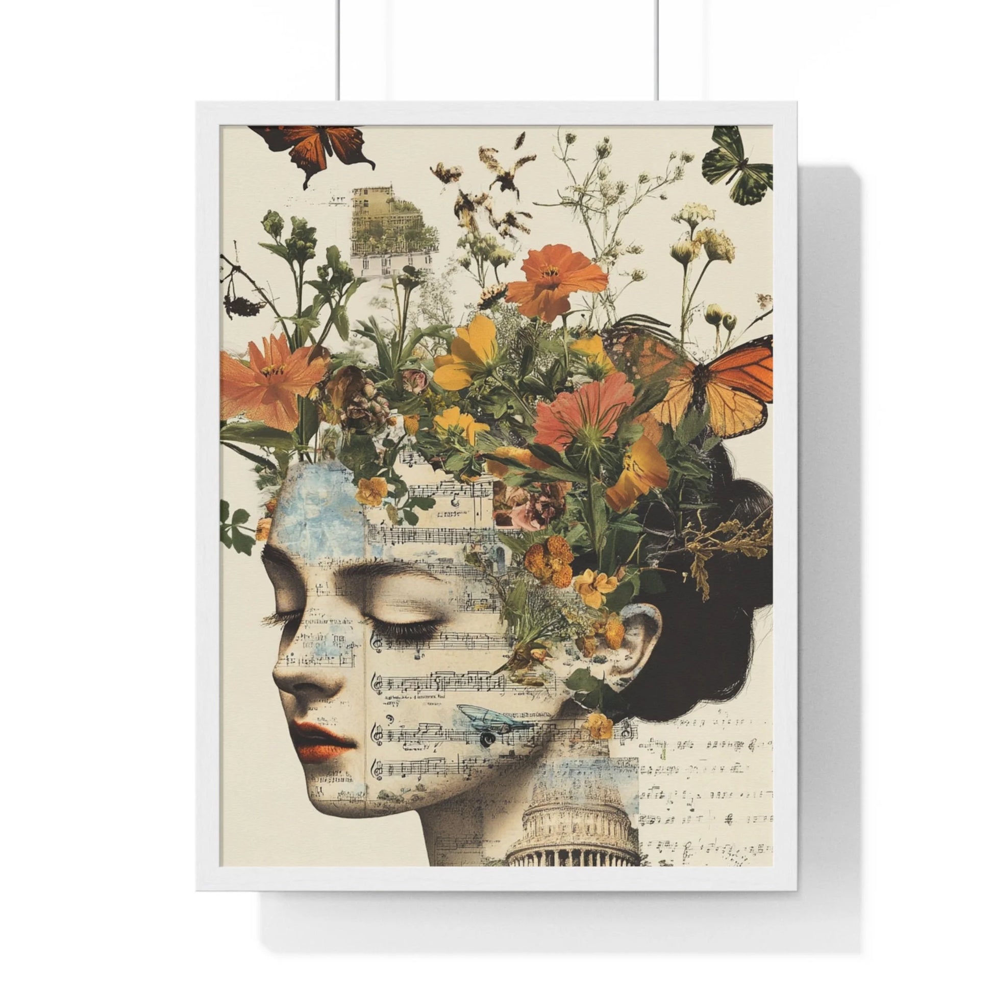Buy The Best floral portrait art print mixed By Artsulli x Color Printify - Retro Blooming Framed Art Print - 2025
