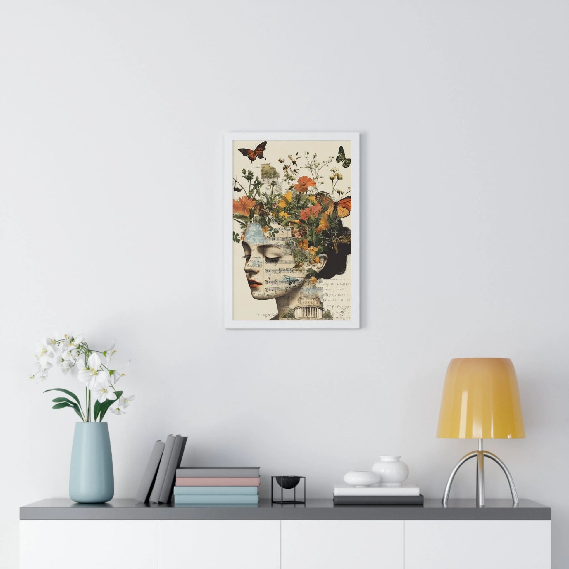 Buy The Best white framed floral portrait wall By Artsulli x Color Printify - Retro Blooming Framed Art Print - 2025