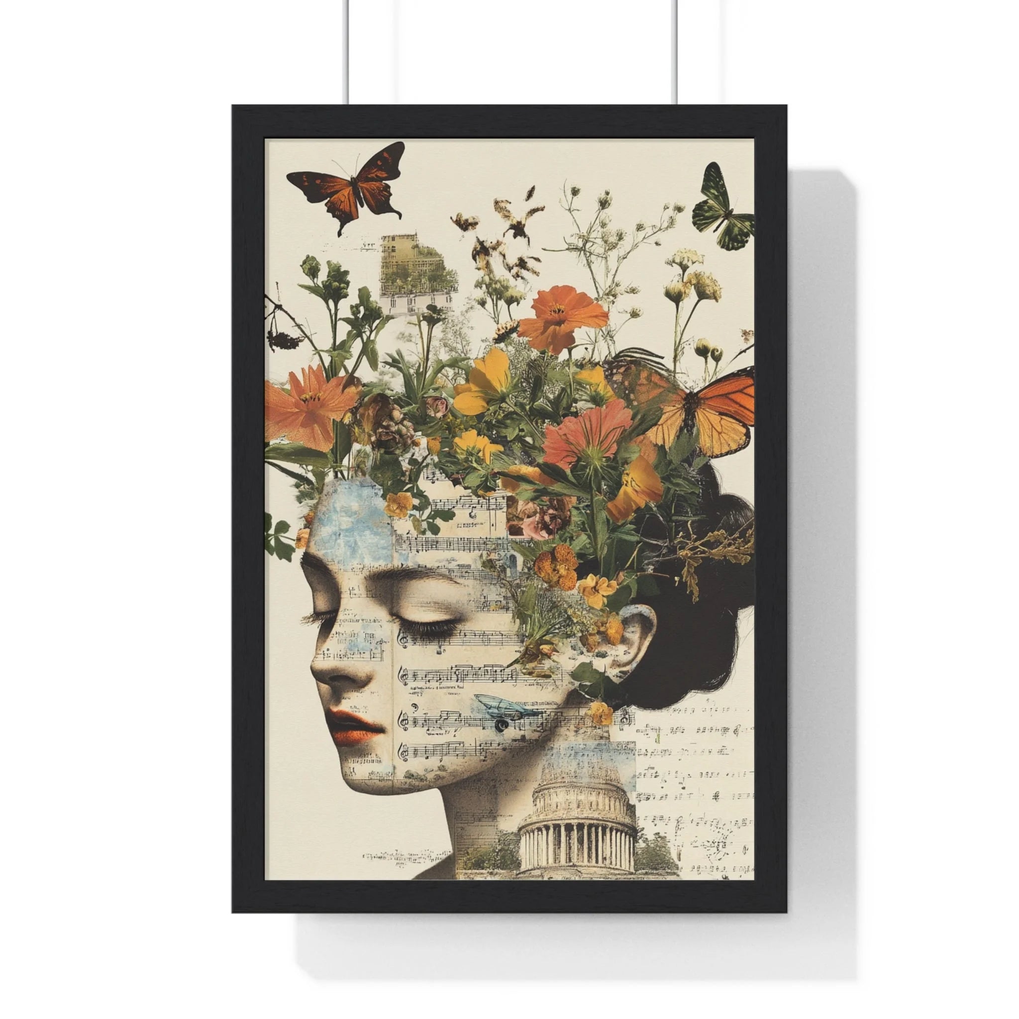 Buy The Best black framed floral portrait wall By Artsulli x Color Printify - Retro Blooming Framed Art Print - 2025
