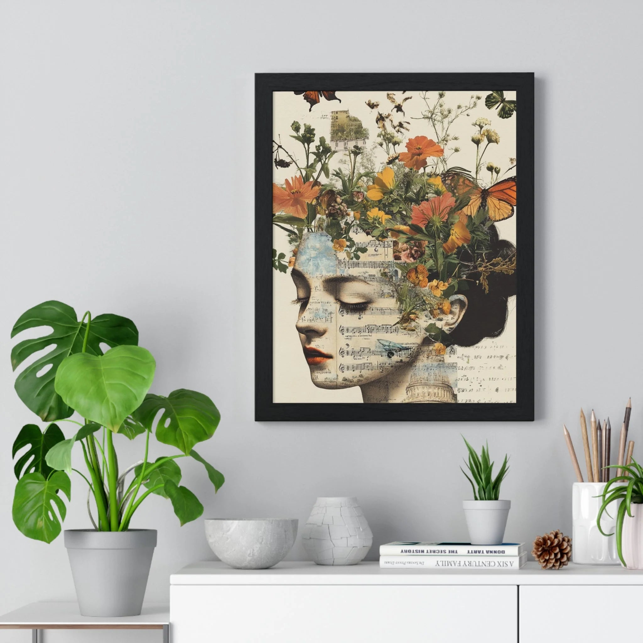 Buy The Best floral portrait wall art black By Artsulli x Color Printify - Retro Blooming Framed Art Print - 2025