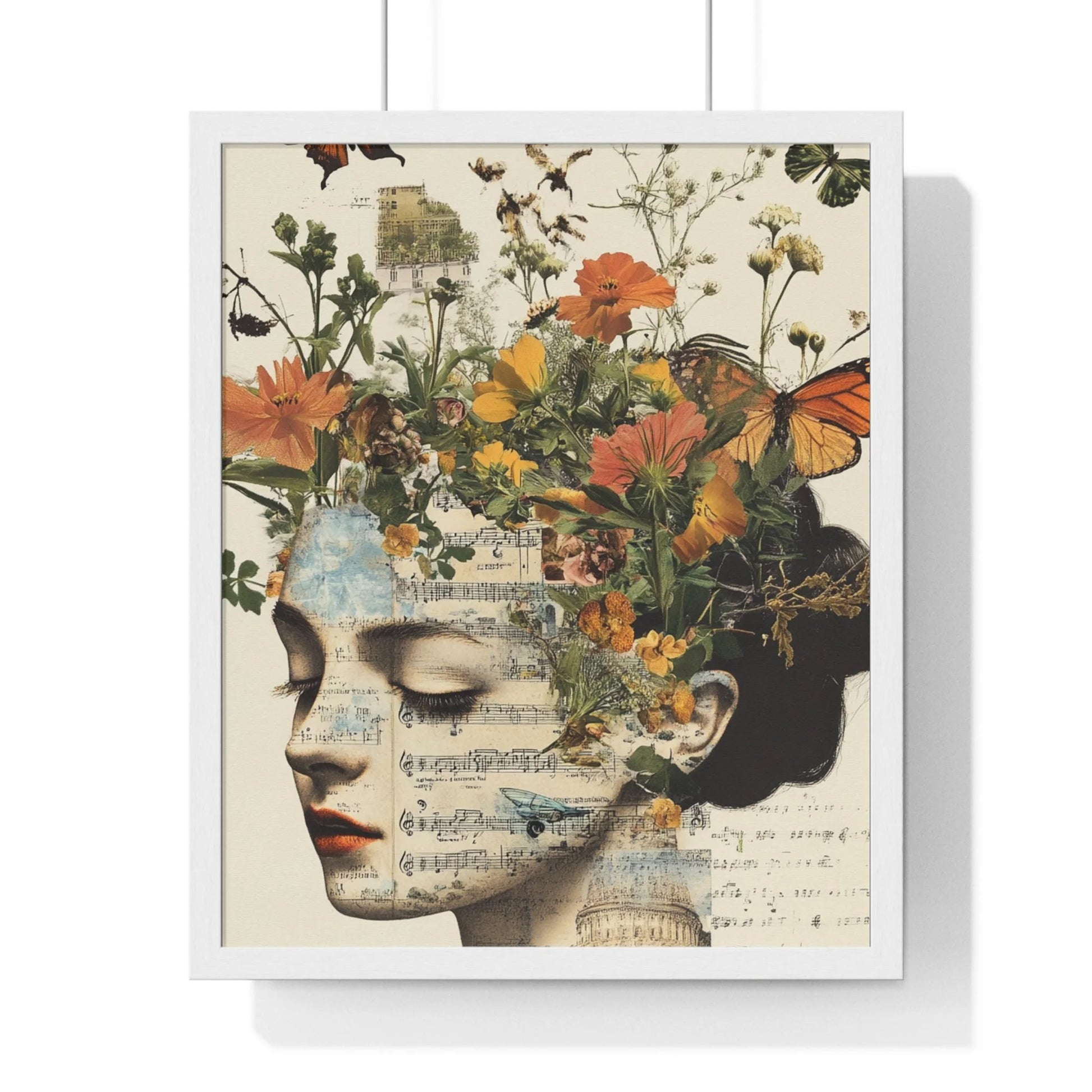 Buy The Best floral music sheet portrait art By Artsulli x Color Printify - Retro Blooming Framed Art Print - 2025