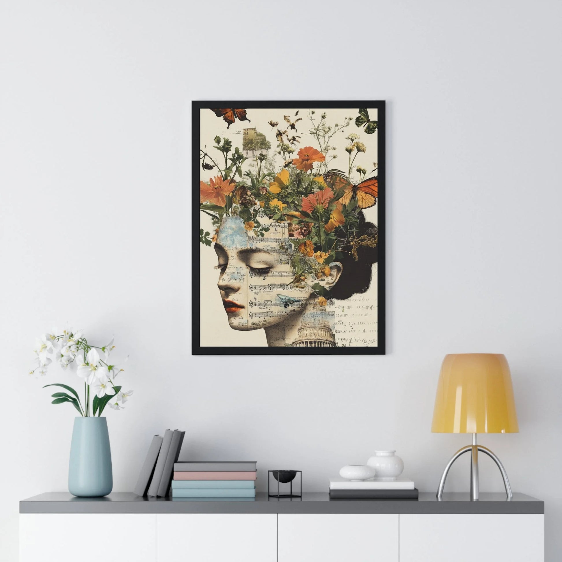 Buy The Best black framed floral portrait wall By Artsulli x Color Printify - Retro Blooming Framed Art Print - 2025