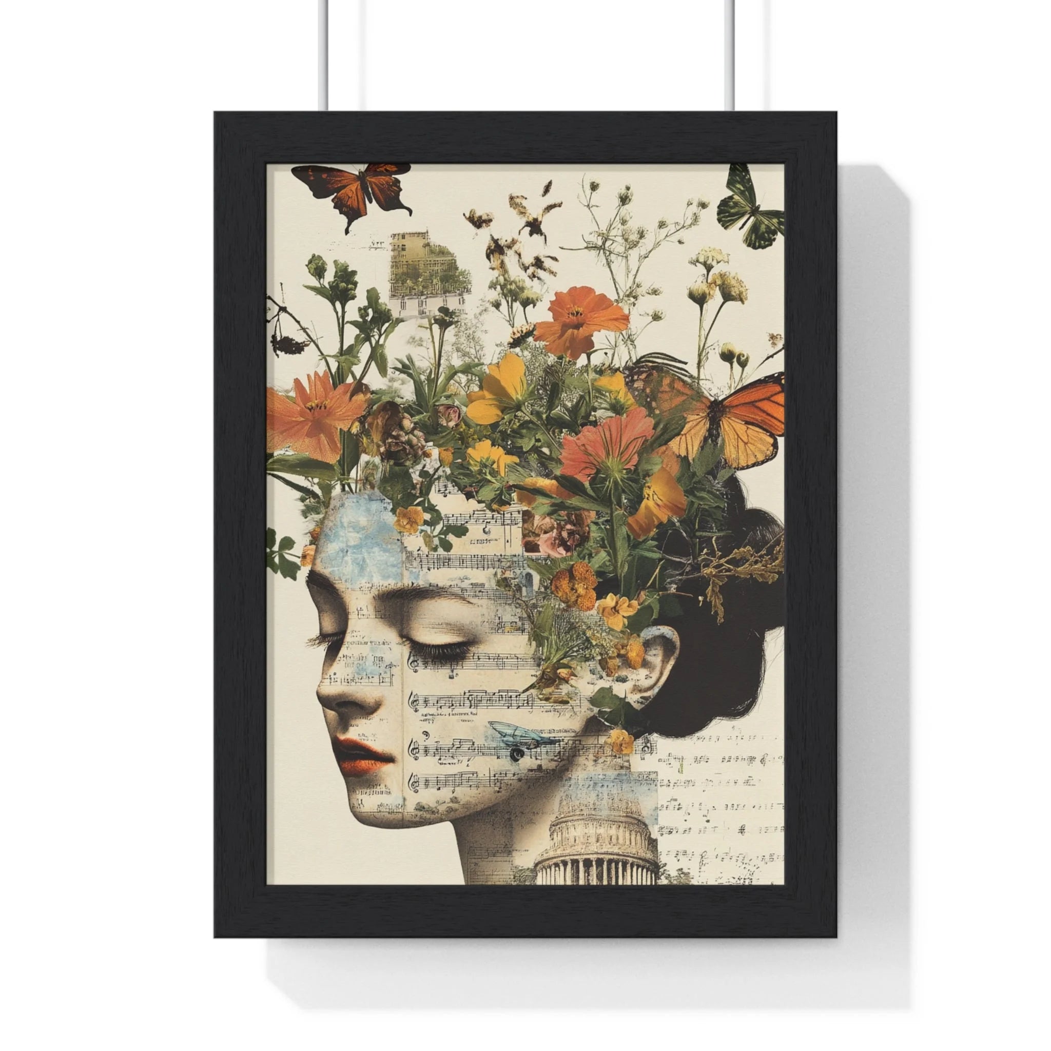 Buy The Best black framed floral portrait print By Artsulli x Color Printify - Retro Blooming Framed Art Print - 2025