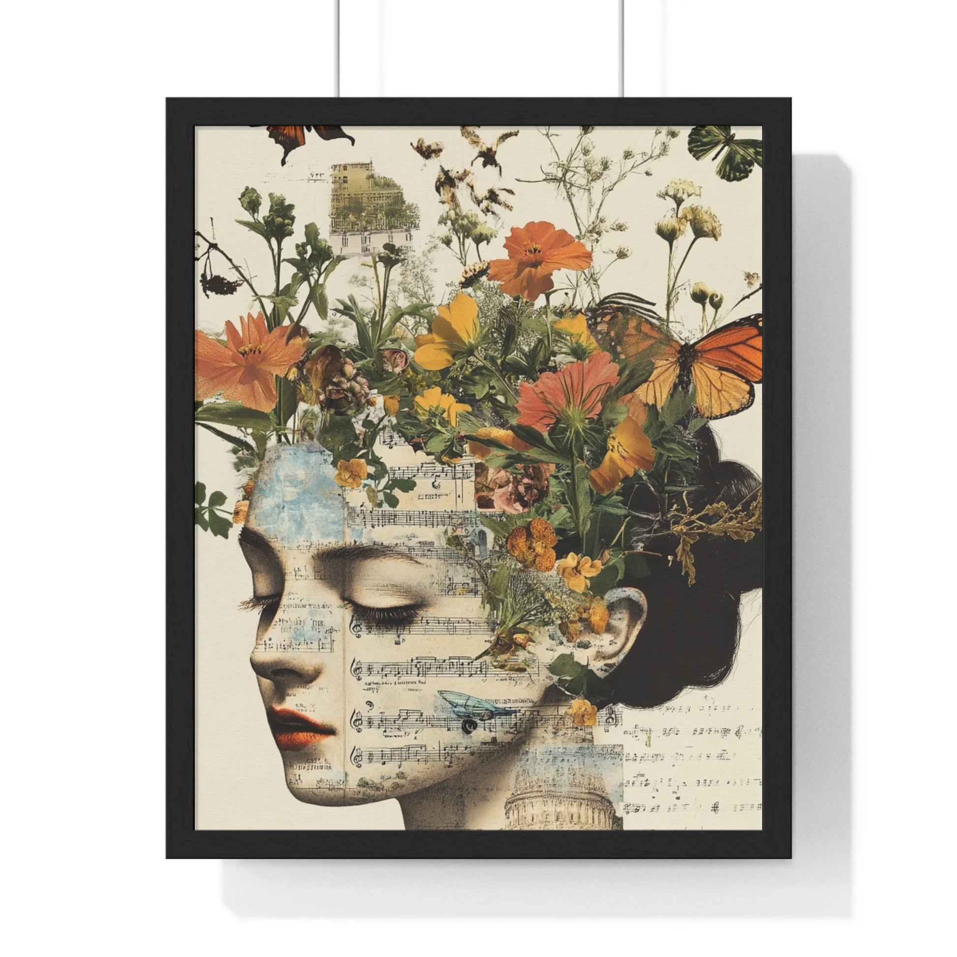 Buy The Best floral portrait wall art black By Artsulli x Color Printify - Retro Blooming Framed Art Print - 2025