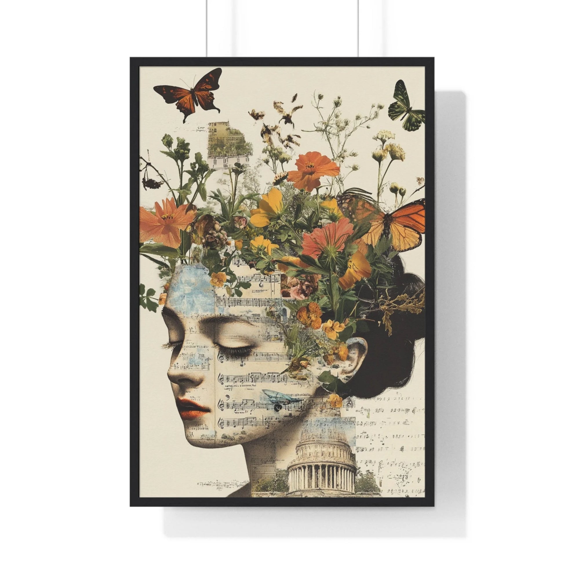 Buy The Best black framed floral portrait wall By Artsulli x Color Printify - Retro Blooming Framed Art Print - 2025
