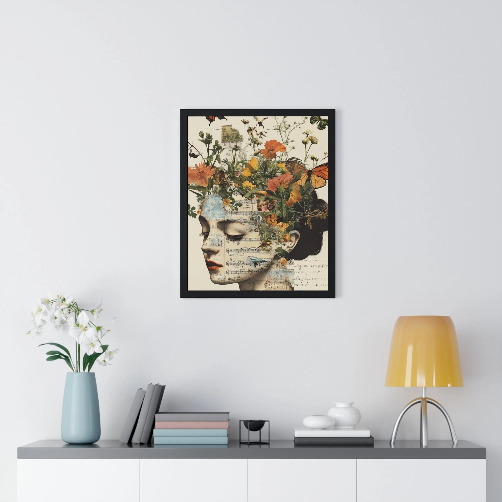 Buy The Best black framed floral portrait wall By Artsulli x Color Printify - Retro Blooming Framed Art Print - 2025