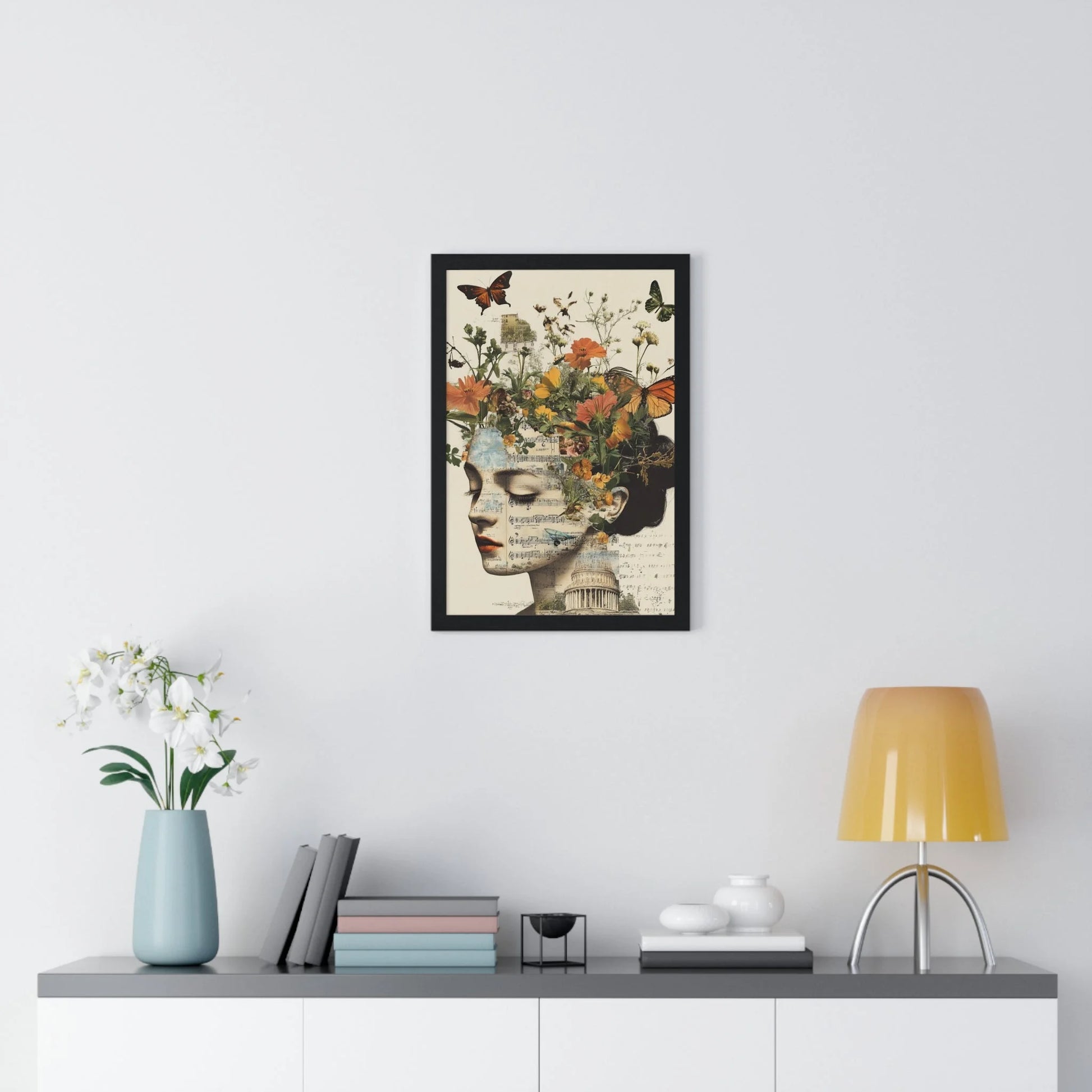 Buy The Best black framed floral portrait wall By Artsulli x Color Printify - Retro Blooming Framed Art Print - 2025