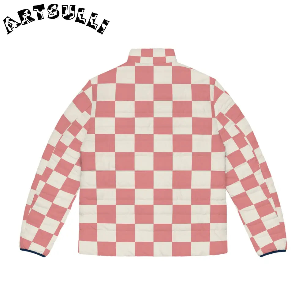 Retro Checkered Grassland Puffer Jacket, Artsulli - Art is Long, Life is Short, All Over Prints, , , , , , , 