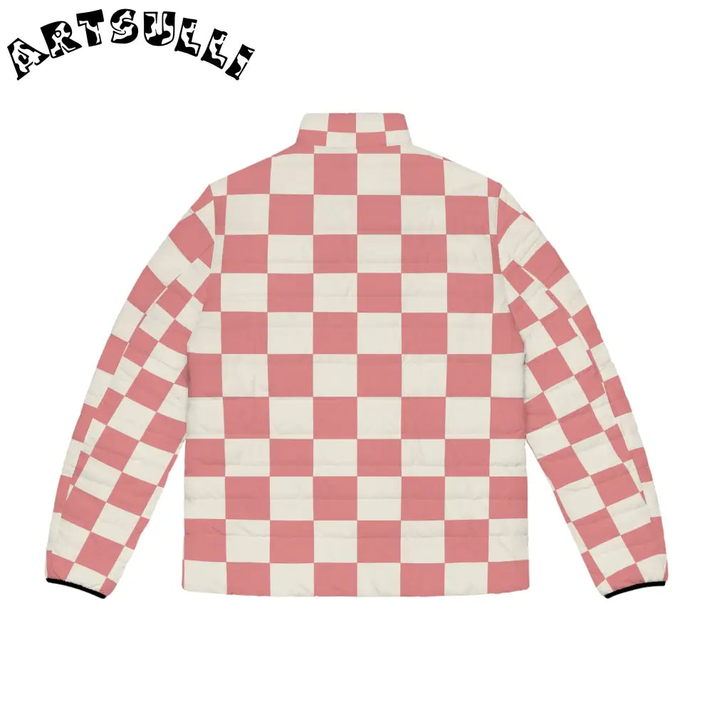 Retro Checkered Grassland Puffer Jacket, Artsulli - Art is Long, Life is Short, All Over Prints, , , , , , , 