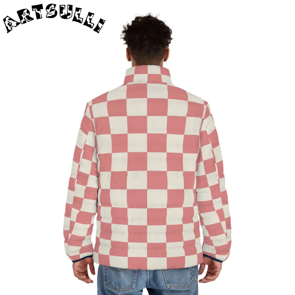 Retro Checkered Grassland Puffer Jacket, Artsulli - Art is Long, Life is Short, All Over Prints, , , , , , , 