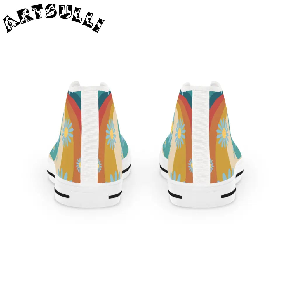 Retro Floral Breathable Polyester Canvas High Top Sneakers, Artsulli - Art is Long, Life is Short, Shoes, , , , , , , 