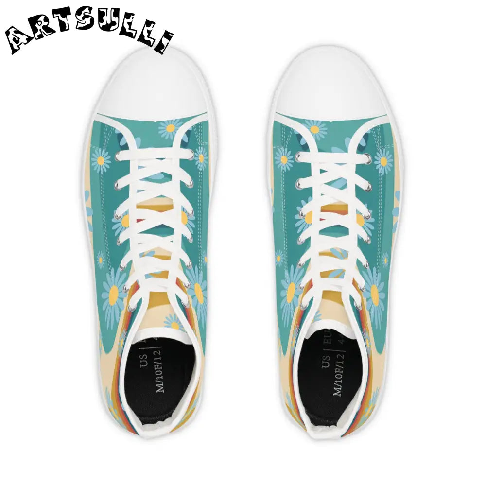 Retro Floral Breathable Polyester Canvas High Top Sneakers, Artsulli - Art is Long, Life is Short, Shoes, , , , , , , 
