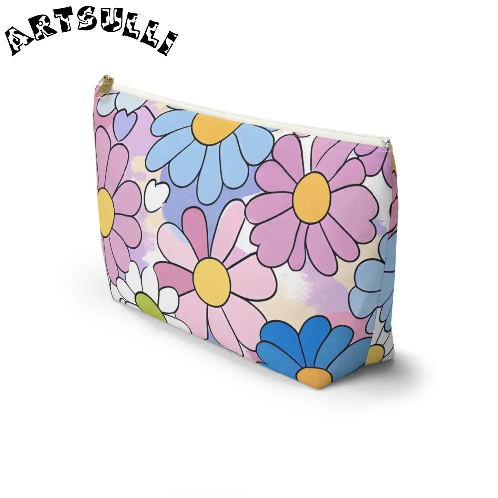 Retro Floral T-Bottom Pouch, Artsulli - Art is Long, Life is Short, Bags, , , , , , , 