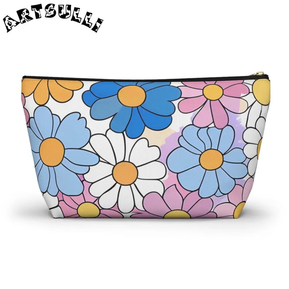Retro Floral T-Bottom Pouch, Artsulli - Art is Long, Life is Short, Bags, , , , , , , 