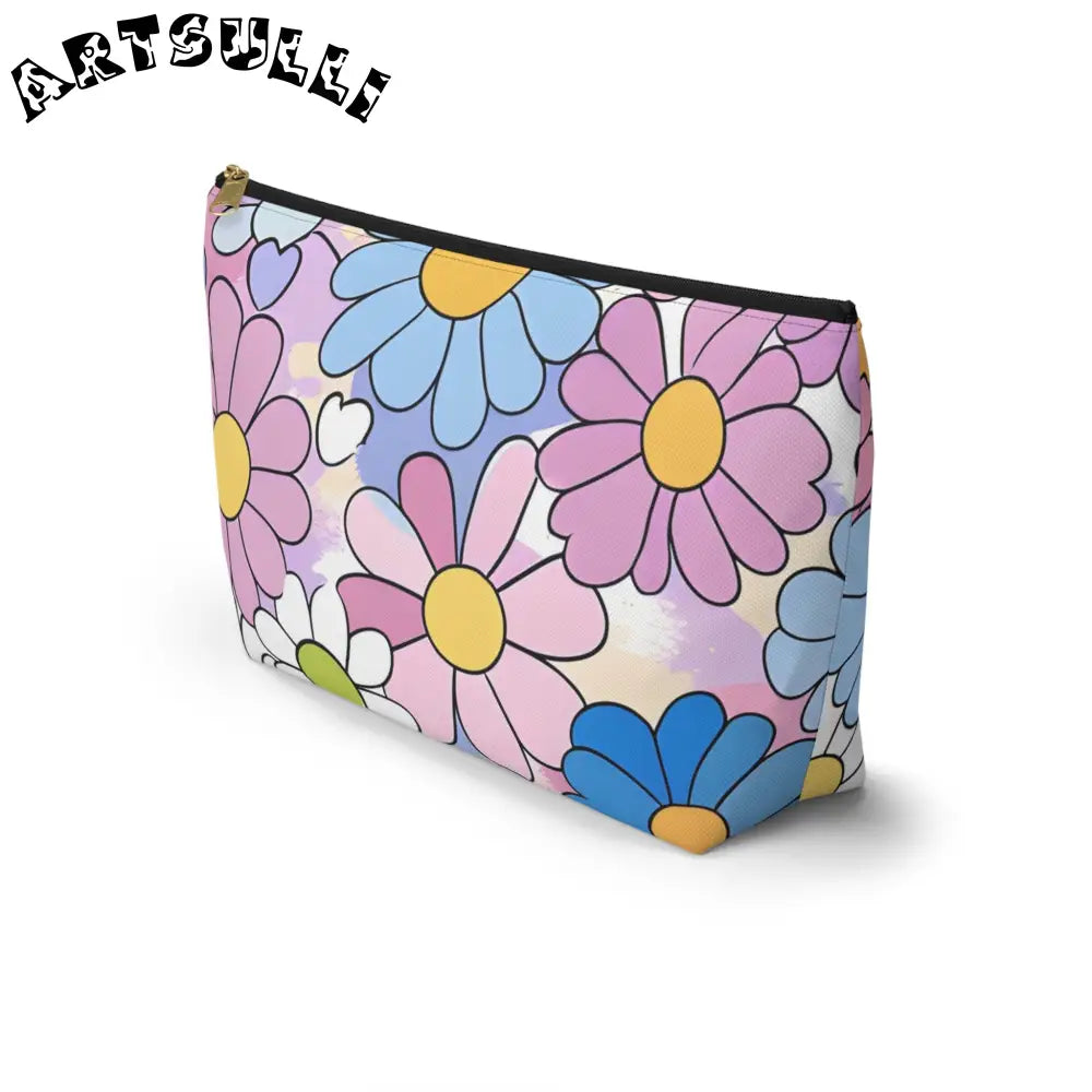 Retro Floral T-Bottom Pouch, Artsulli - Art is Long, Life is Short, Bags, , , , , , , 