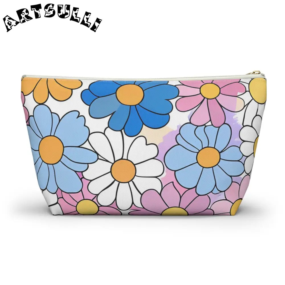 Retro Floral T-Bottom Pouch, Artsulli - Art is Long, Life is Short, Bags, , , , , , , 