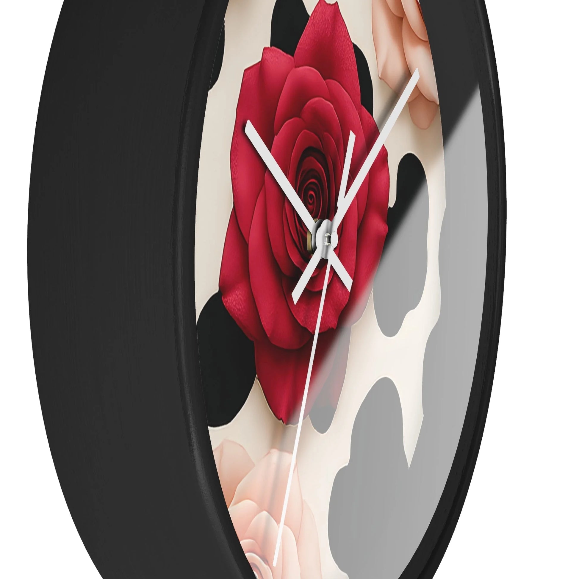 Printify Rose and Cow Print Wall Clock 2025