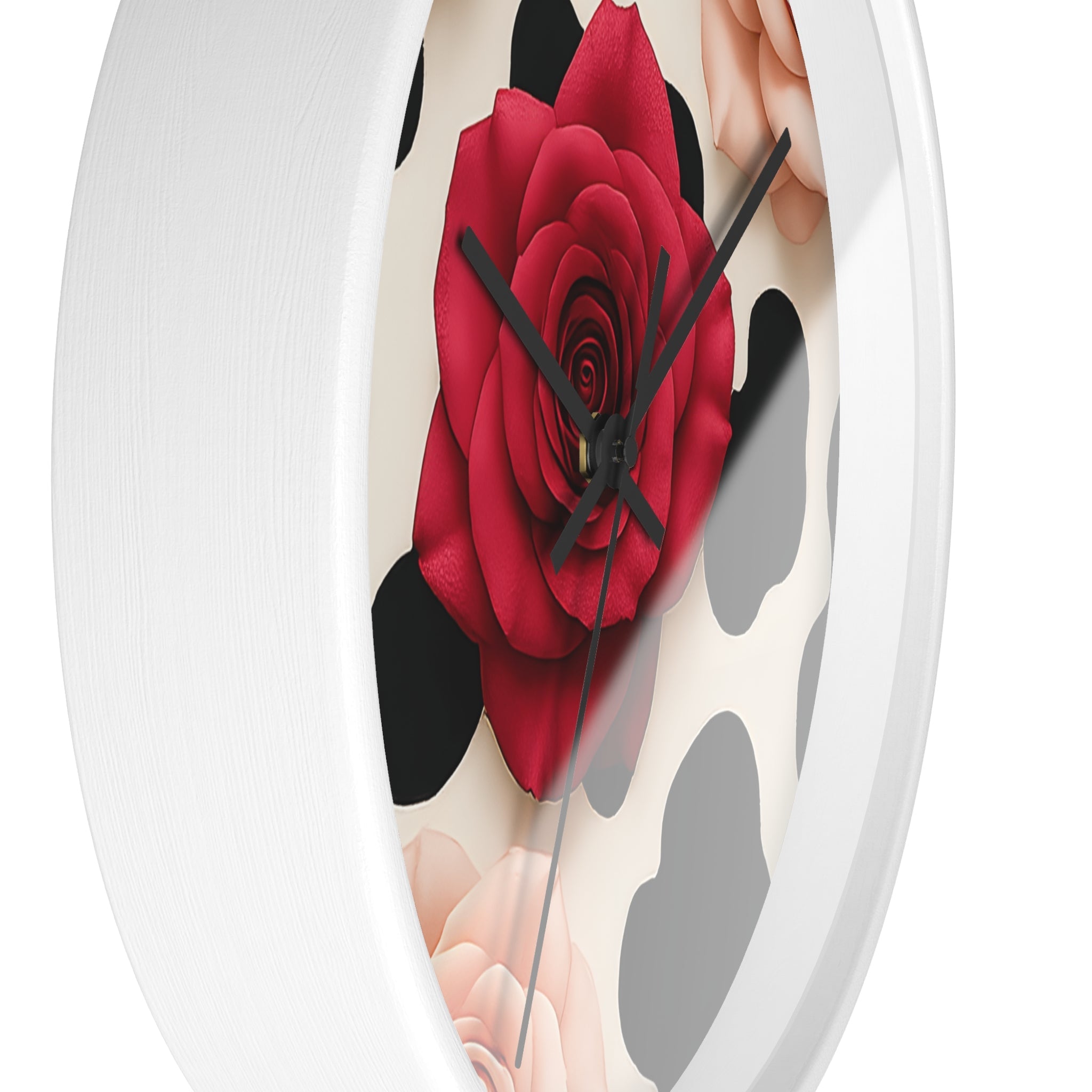 Rose and Cow Print Wall Clock, Artsulli - Art is Long, Life is Short, Home Decor, , , , , , , 