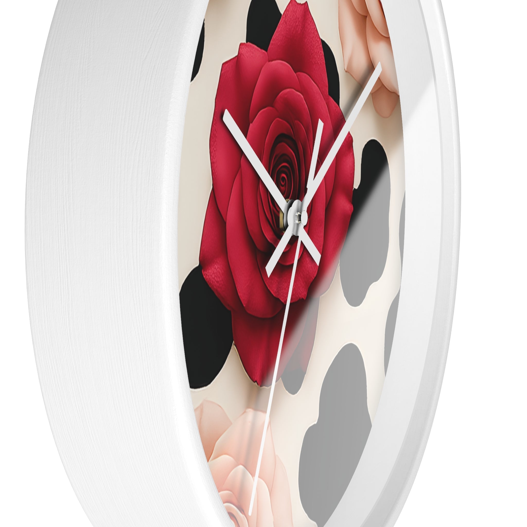 Rose and Cow Print Wall Clock, Artsulli - Art is Long, Life is Short, Home Decor, , , , , , , 