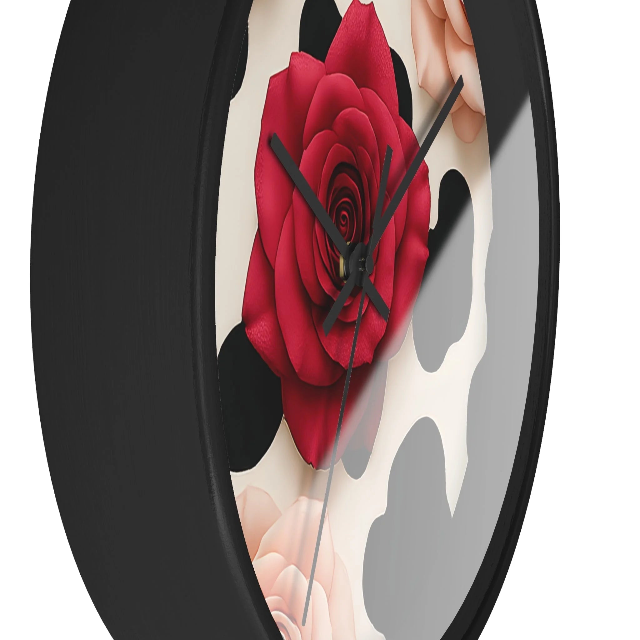 Printify Rose and Cow Print Wall Clock 2025