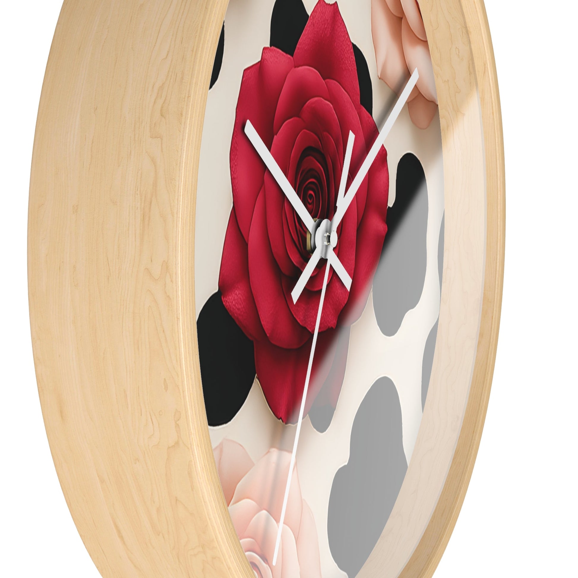 Rose and Cow Print Wall Clock, Artsulli - Art is Long, Life is Short, Home Decor, , , , , , , 