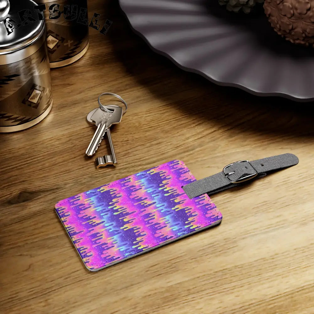 JAKKOUTTHEBXX Colorful Dripping Paint Luggage Tag 2025