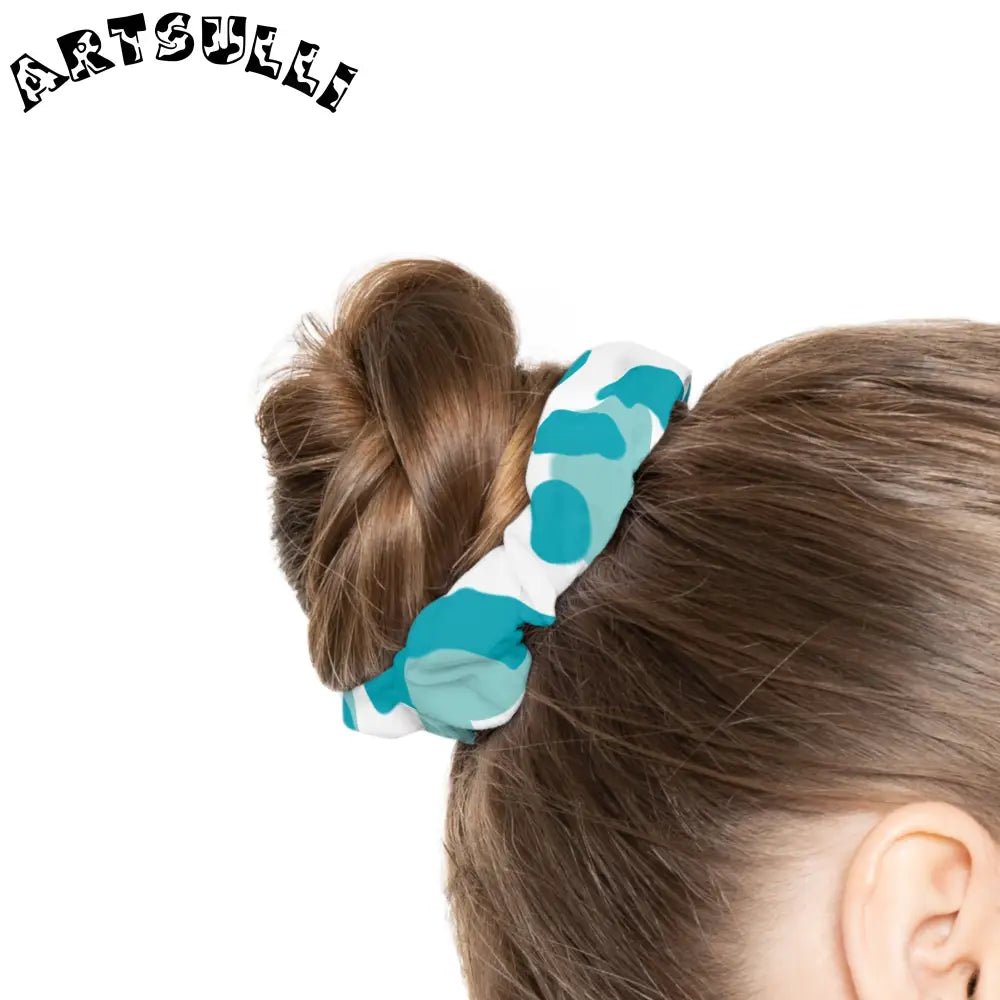 JAKKOUTTHEBXX Teal and White Patterned Scrunchie 2025