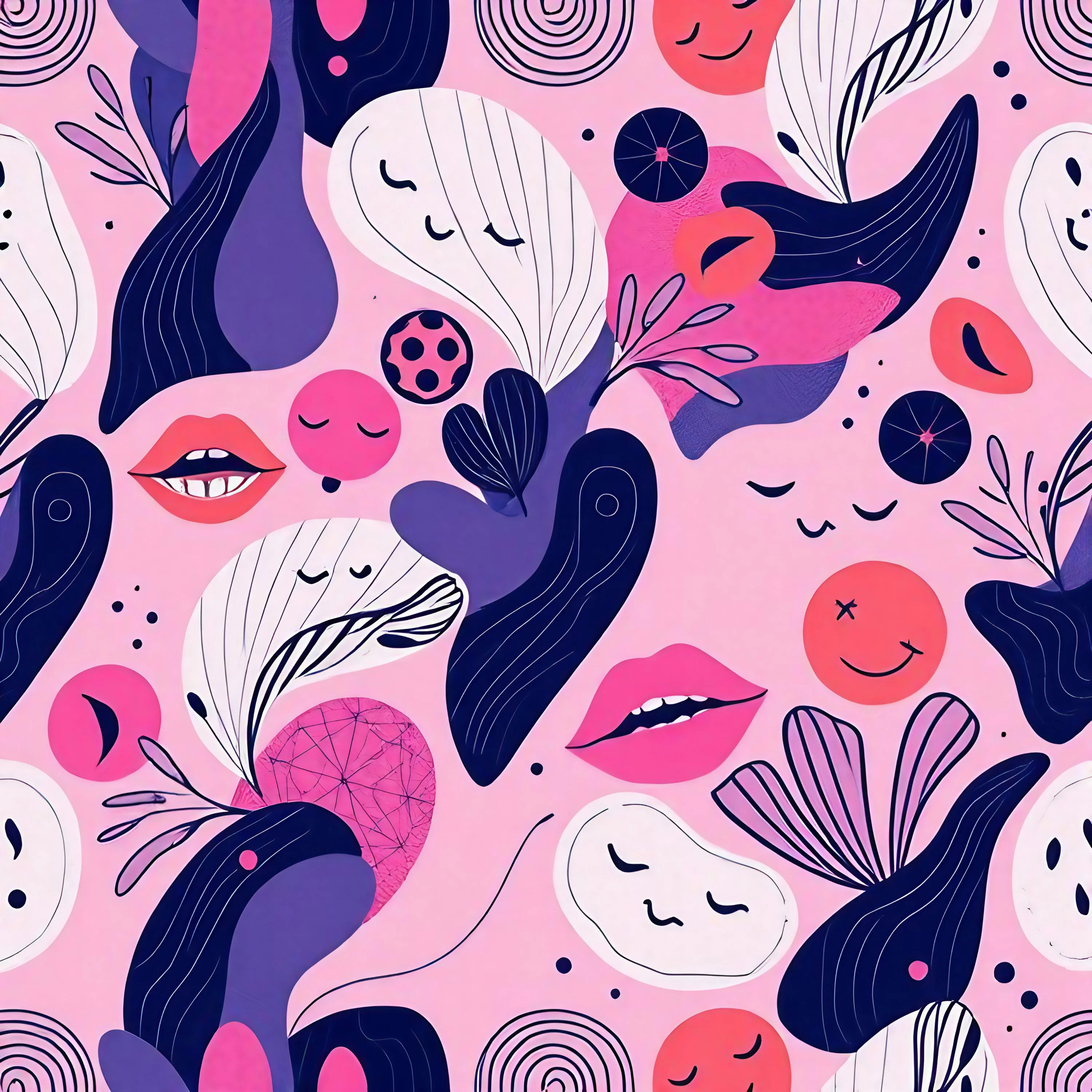 Buy The Best abstract pattern stylized faces lips By Artsulli x Color Printify - Sexy Abstract Lips Aesthetic Art - 2025