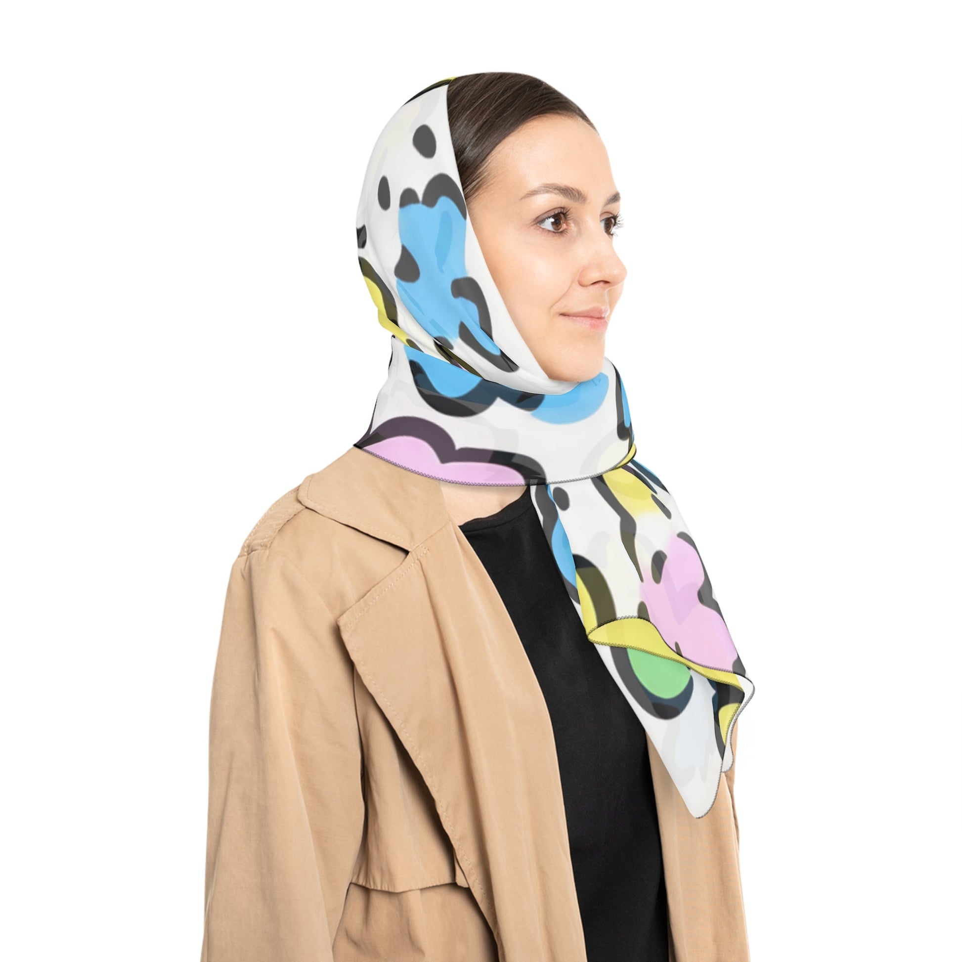 Sheer Colorful Floral Pattern Scarf, Artsulli - Art is Long, Life is Short, Accessories, , , , , , , 