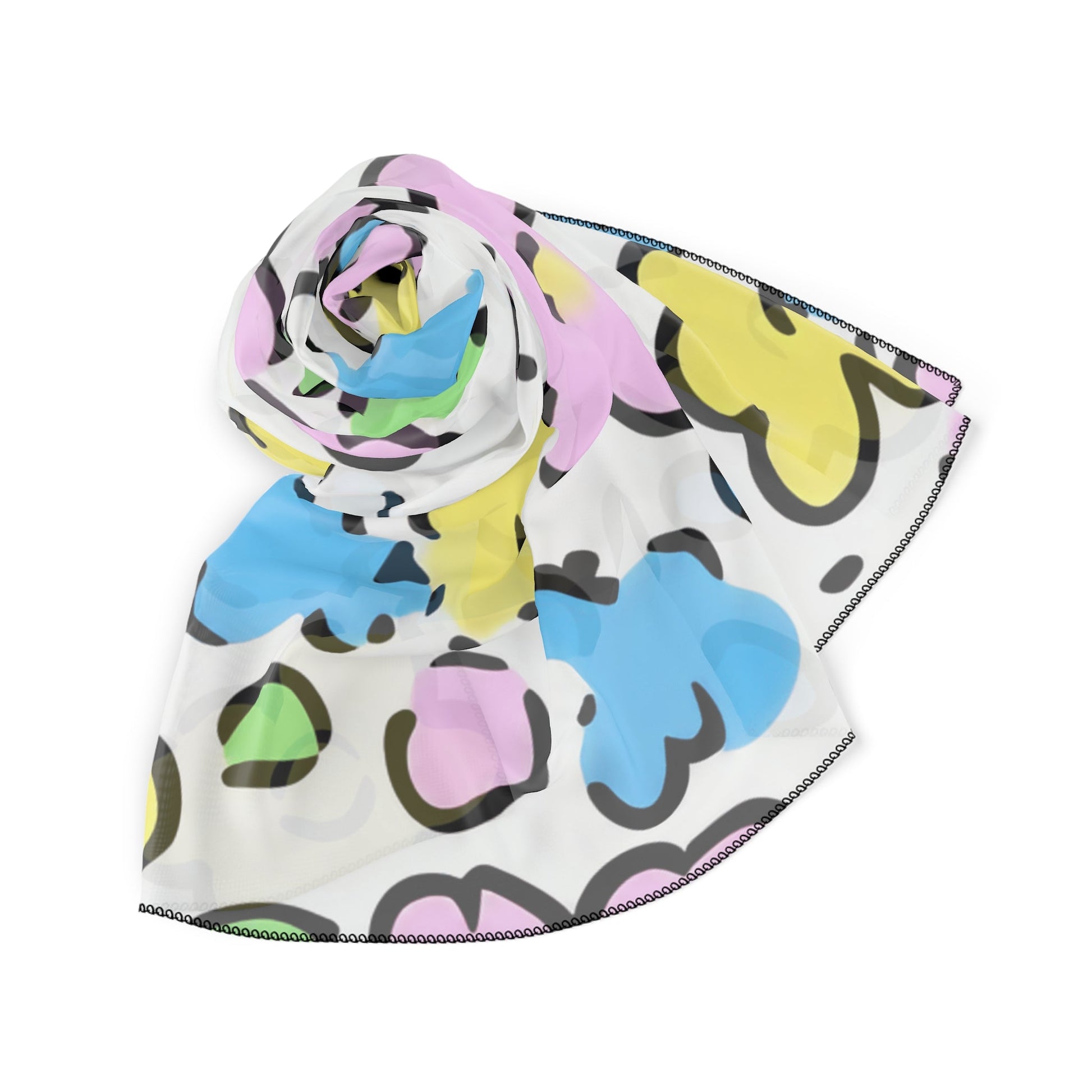 Sheer Colorful Floral Pattern Scarf, Artsulli - Art is Long, Life is Short, Accessories, , , , , , , 