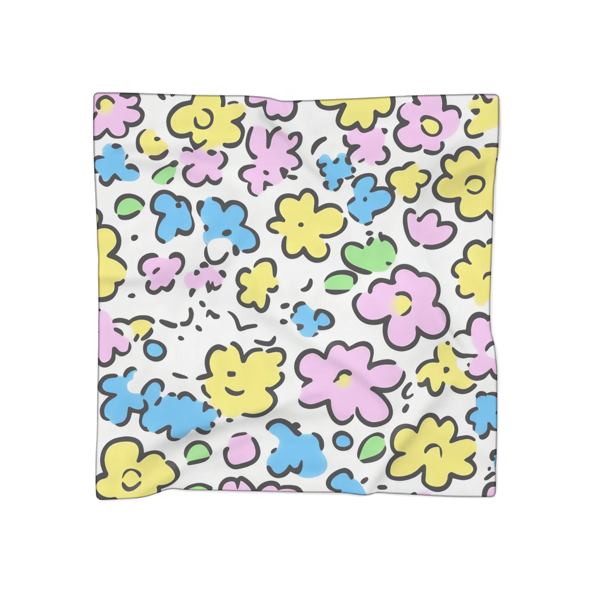 Printify Sheer Colorful Floral Pattern Scarf 2025