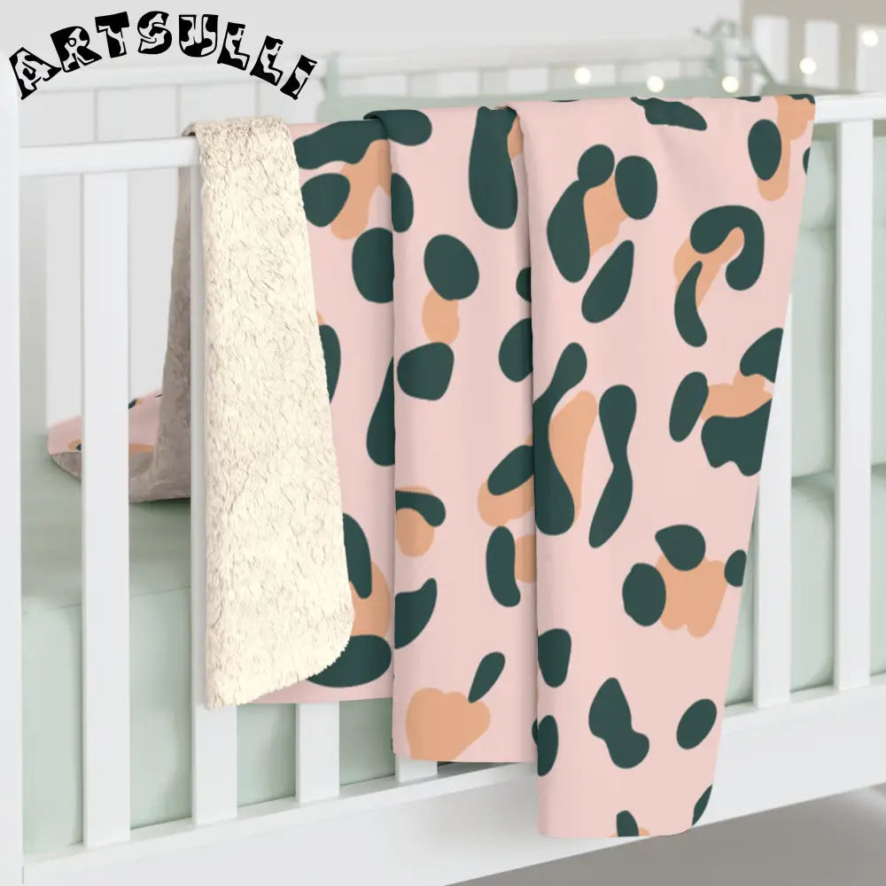 JAKKOUTTHEBXX Pink Leopard Print Sherpa Fleece Blanket 2025