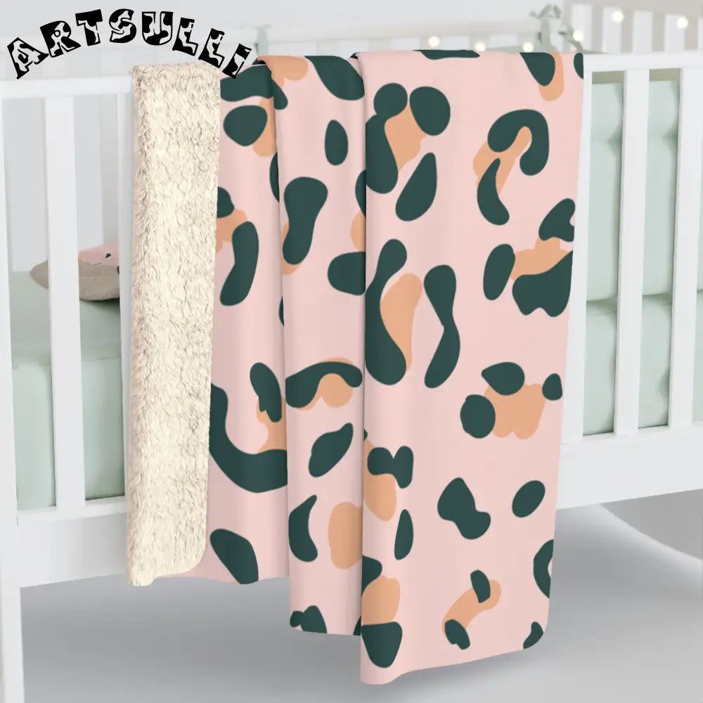 JAKKOUTTHEBXX Pink Leopard Print Sherpa Fleece Blanket 2025