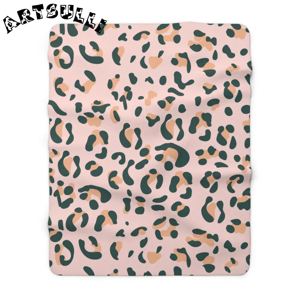 JAKKOUTTHEBXX Pink Leopard Print Sherpa Fleece Blanket 2025